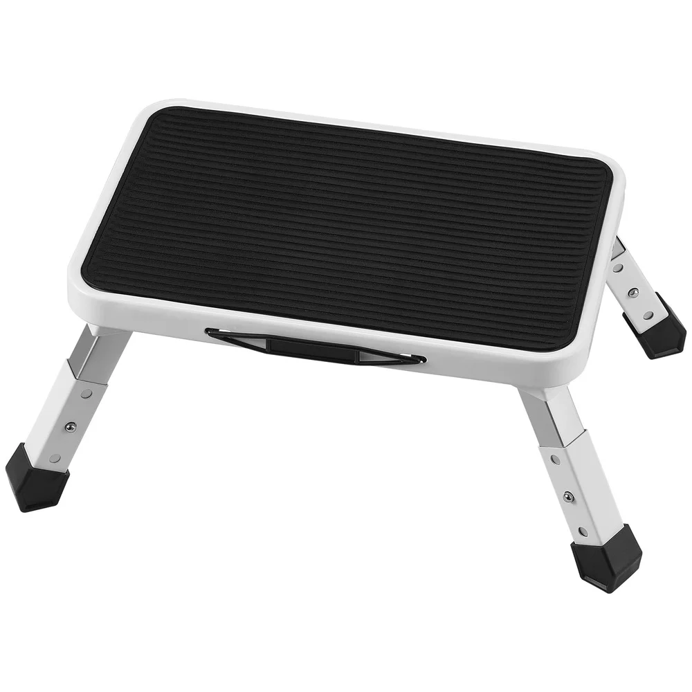 Foldable Metal Step Stool 330lbs Load Capacity Height Adjustable Ladder Non-Slip Compact Easy Reach Utility Stool Home Office RV