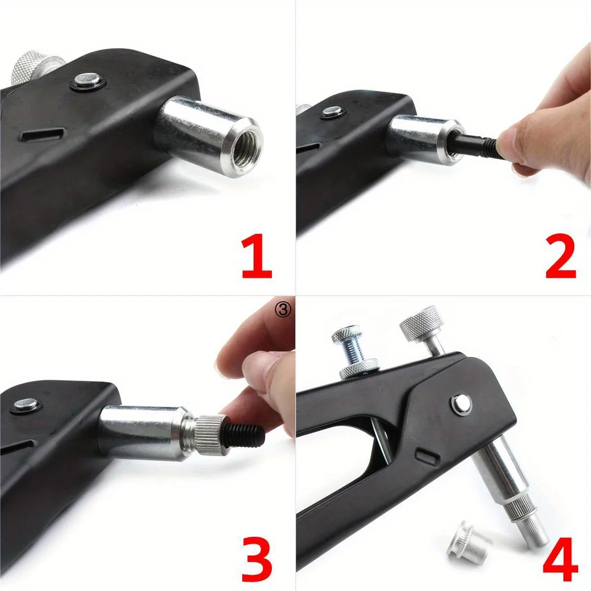 150 pz Rivet Dadi Pistola Mandrino Kit M3/M4/M5/M6/M8 o Dado Mandrini per rivetti Strumento di riparazione Pistola per rivetti Vite a testa piatta Pop Dado Pistola per rivetti Set