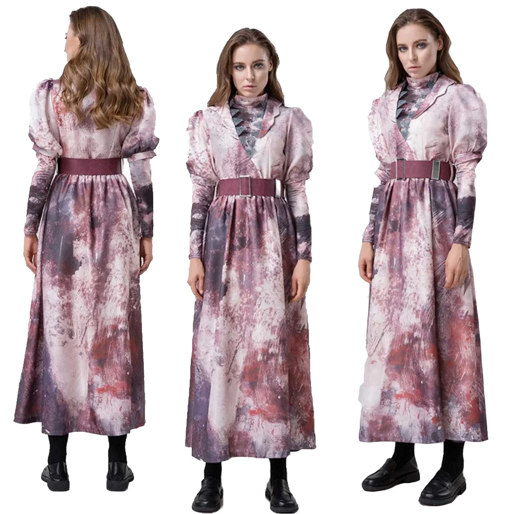 Hexe Leistung Cosplay Braut Kostüm Dämon Erwachsene Frauen Overall Mantel Maske Gürtel Outfits Halloween Karneval Party Fantasia Anzug