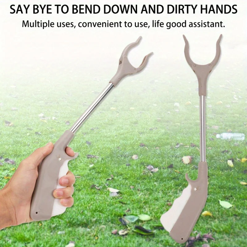 Heavy Duty Trash Grabber Picker Tool for Seniors, 15.8 Inch Reaching Assist Tool for Home & Outdoor Use - No Batteries Needed