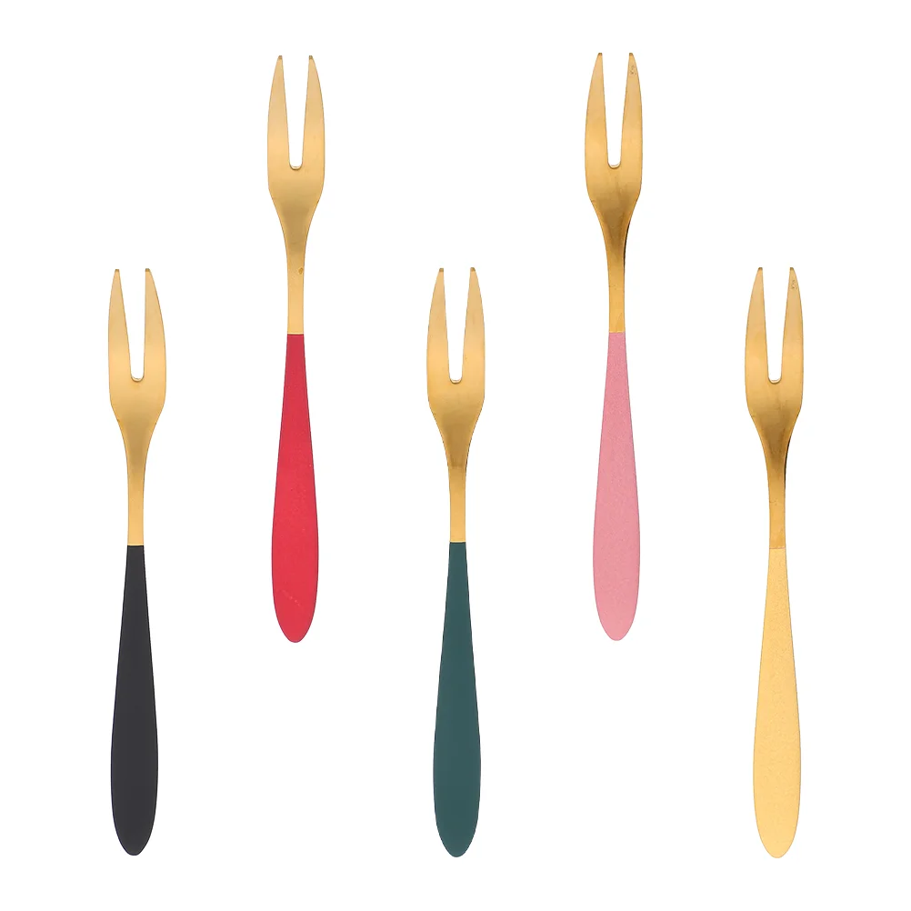 

12 Pcs Cake Decorations Fork Appetizer Dessert Toothpick Snacks Tableware Wedding Food Silverware