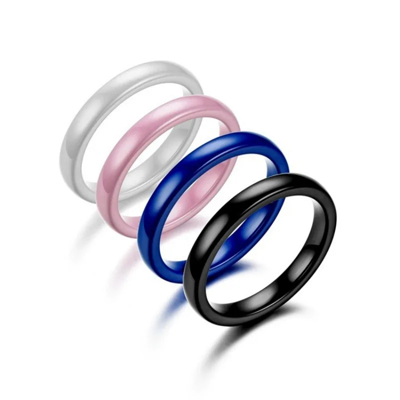 Meetvii 3mm Ceramic Rings for Men Women Minimalist Simple Unisex Thin Tail Rings Anti-Allergy Never Fade