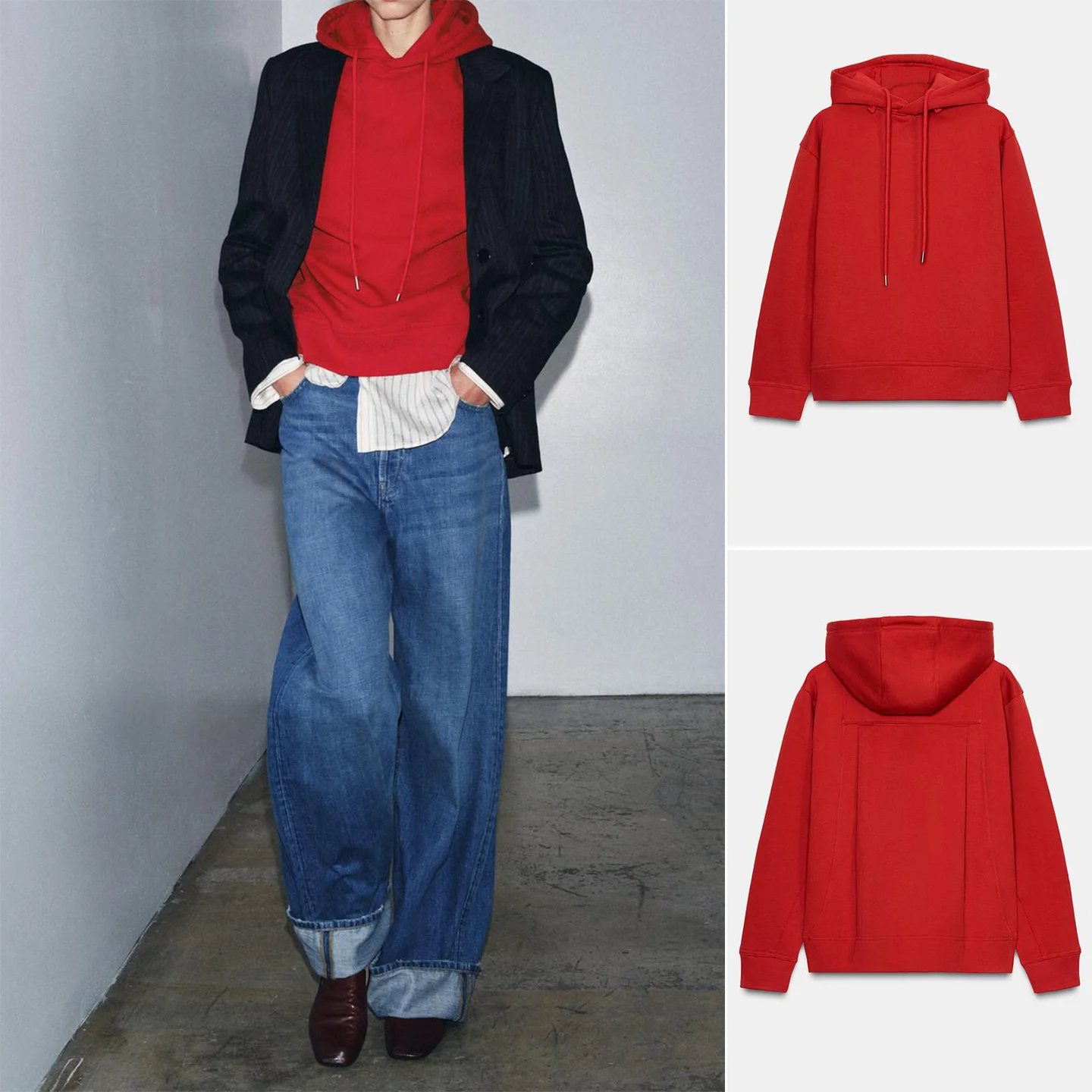 

Женская толстовка свободного кроя из смесового хлопка с прямым низом и длинными рукавами, осенне-зимняя новинка 4935627