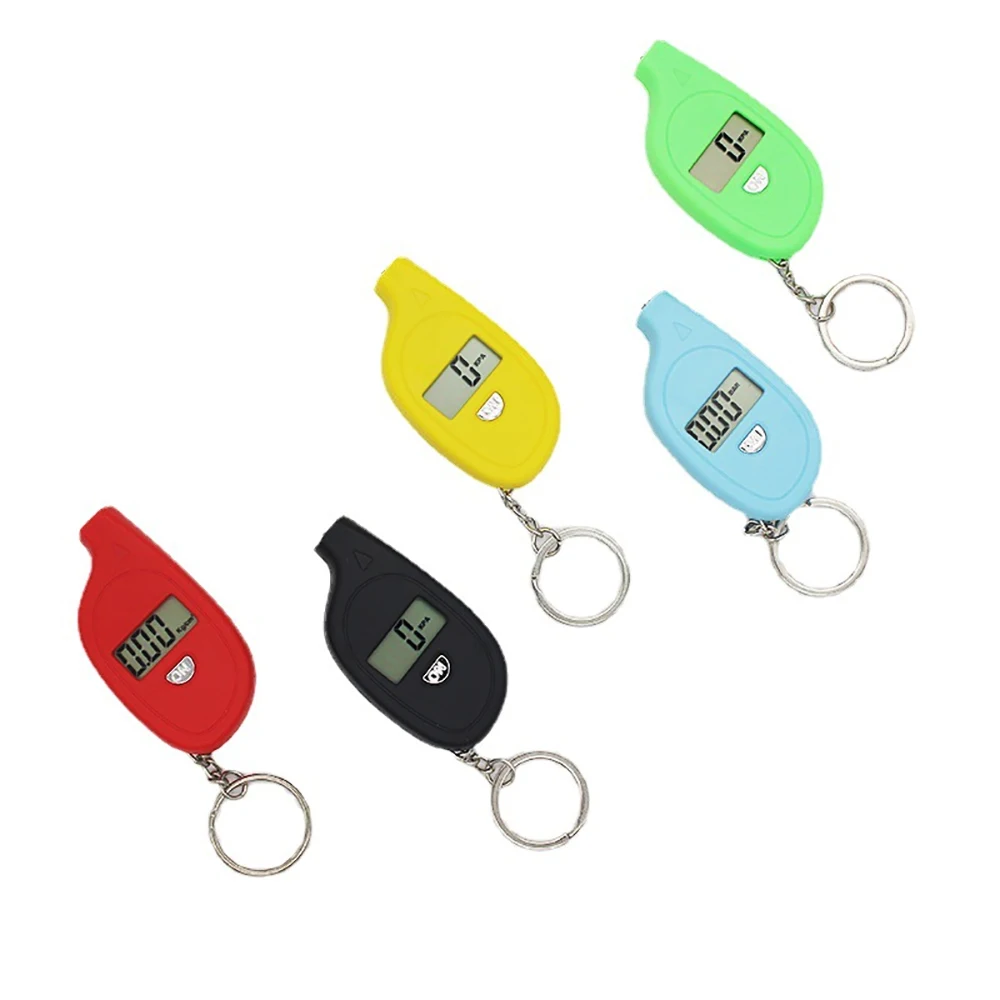 Mini Keychain Style Portable Tire Gauge Digital Lcd Display Car Air Pressure Tester Meter Auto Motorcycle Safety