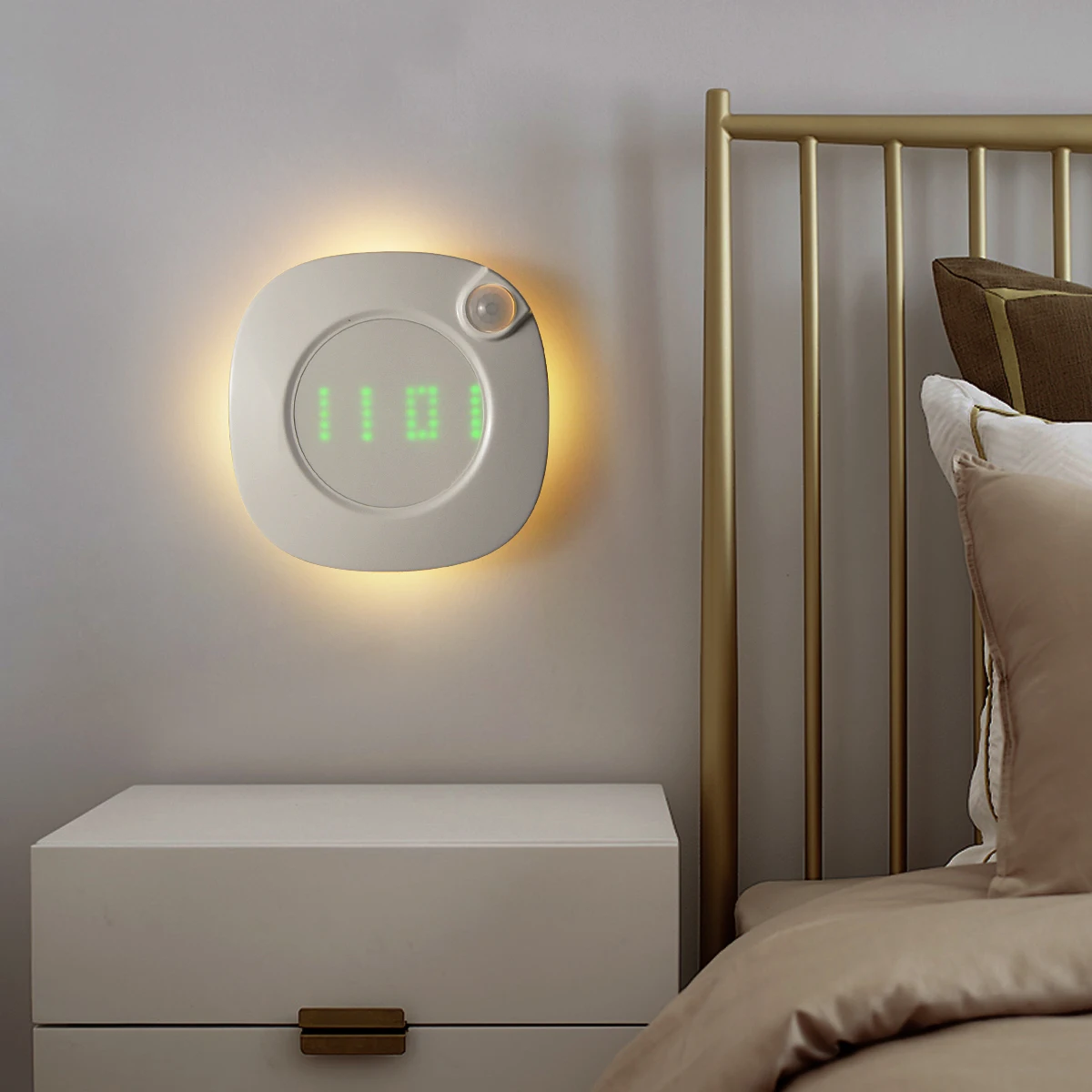 Motion Sensor Wall AAA Battery Time Clock WC Home Toilet Bowl Bedroom Night Lamp with Magnet Digital LED Children Night Light