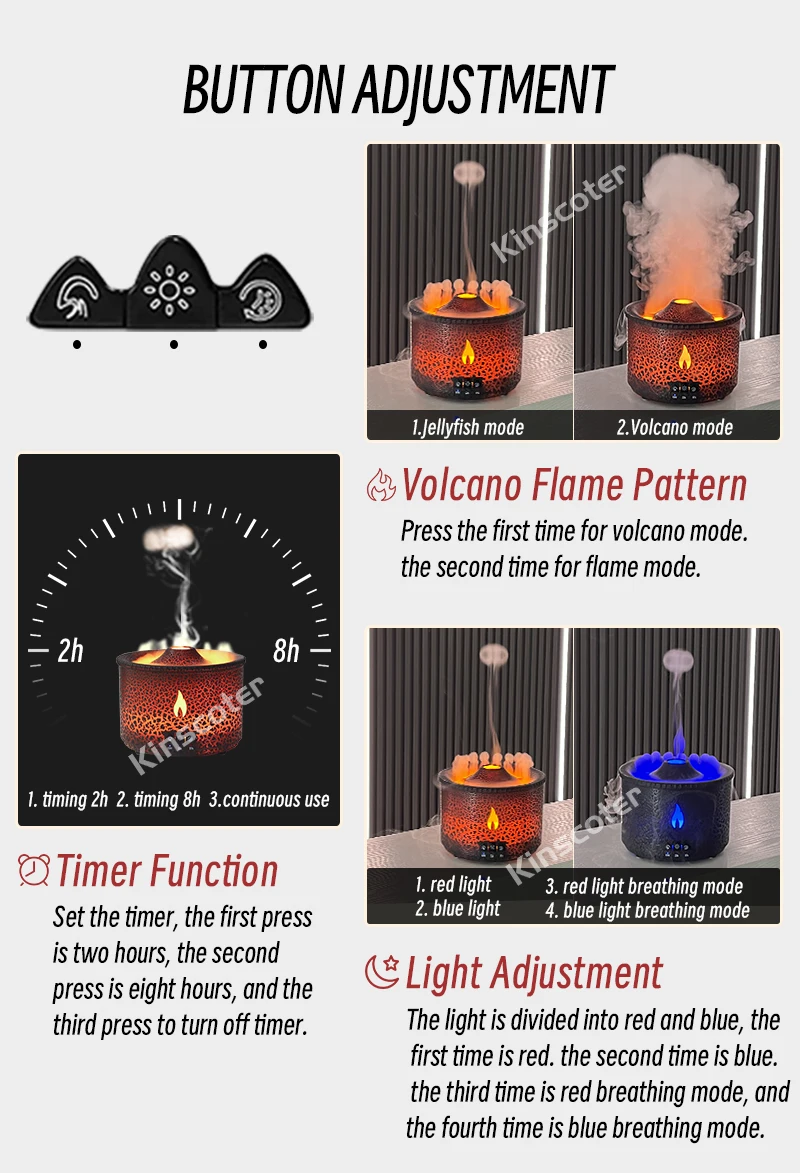Jellyfish Smoke Ring Aroma Diffuser Creative Volcanic Air Humidifier Aromatherapy for Home Office Bedroom/Essential Oil Set