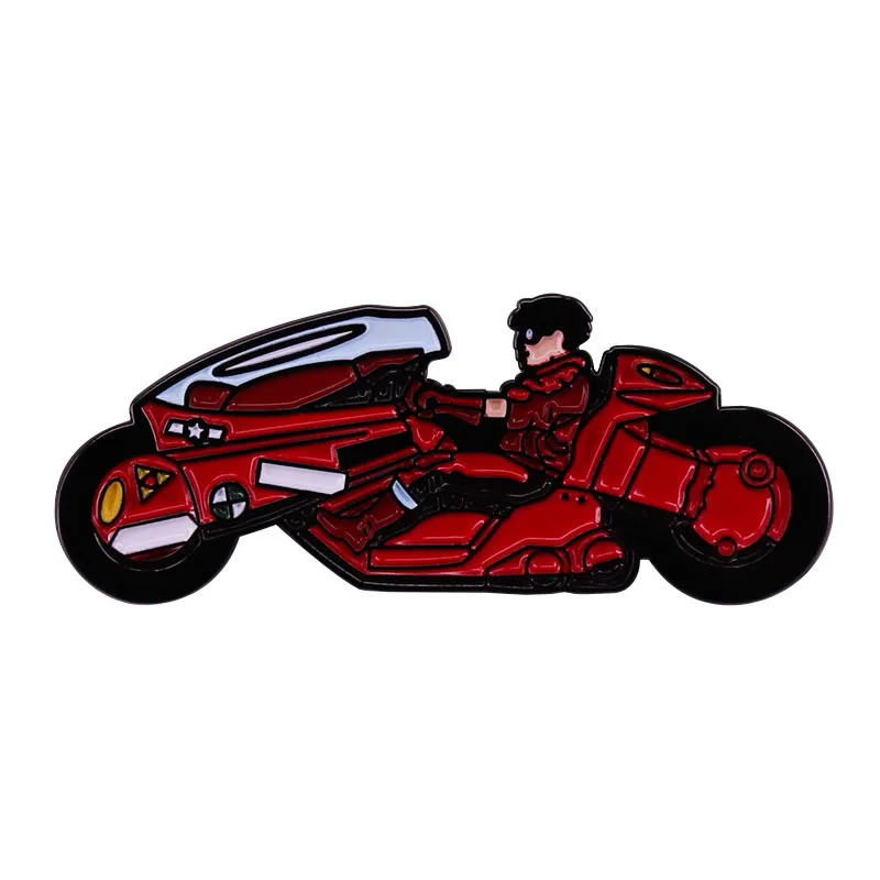 

Boy with A Red Motorcycle Badge Punk Style Brooch Hard Enamel Pin Jewelry Accessory