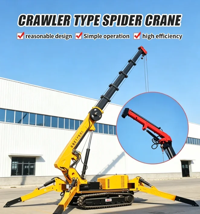 Compact Crawler Boom Lift - Heavy Duty Compact Spider Crawler Crane
