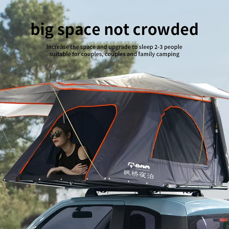 New Camping Waterproof Triangular Box Rooftop Aluminum Hard Shell Car Roof Top Tent With Roof Rack