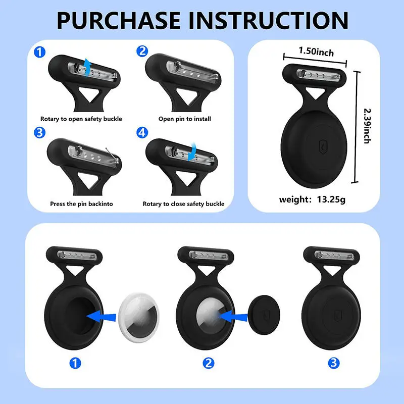 อุปกรณ์ติดตามแท็กอากาศหมุดเข็มกลัดที่ซ่อนอยู่เคสป้องกันกันน้ำเคสซิลิโคนสำหรับเด็กกันของหาย