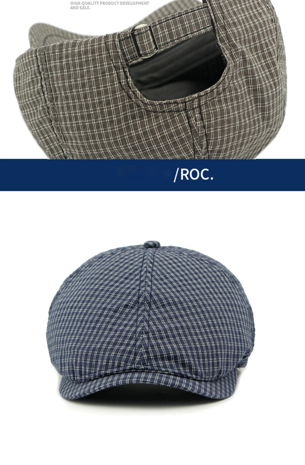 HT4798 Herren Berets Frauen Plaid Künstler Maler Baskenmütze Hut Männlich Weiblich Ivy Flache Kappen Einstellbar Frühling Herbst Achteckige Baskenmütze Kappen – Detail 6