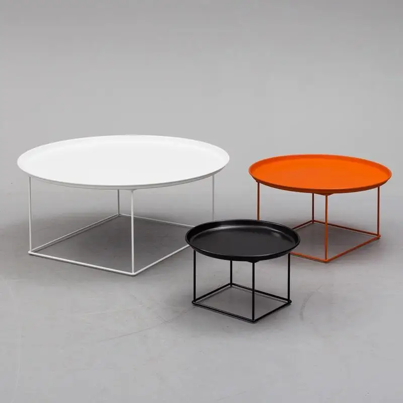 Nordic designer simple square wrought iron stacked disc few, living room bedroom coffee side few customer reception table