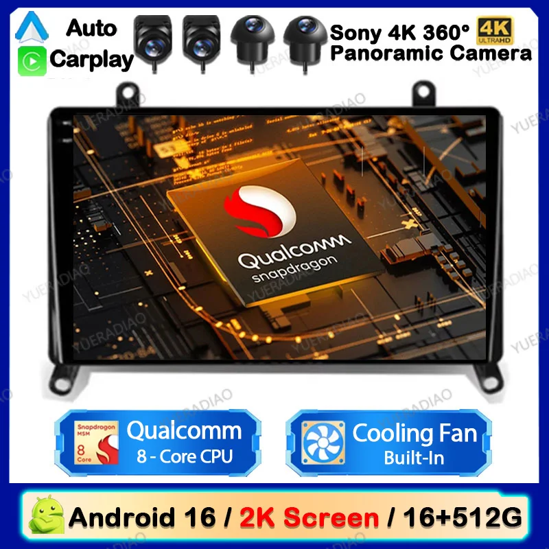 Radio para Auto Android 16 para Toyota Hiace H300 VI 6 GranAce I 1 2019 2020 2021 2022, Carplay Multimedia Central, 4G WIFI, Pantalla Táctil