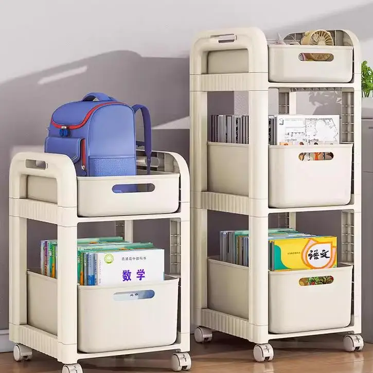 

Portable Multi-Functional Bookbag Organizer Ra under Desk Sna Cart Home Dormi Book Layered Storage Solution Plastic