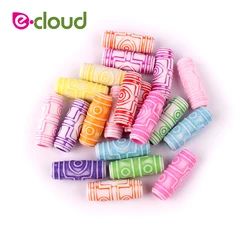 20Pcs/bag New Style Dreadlock Beads Hair Accessory Tools 7mm Hole Acrylic Hair Beads for Crochet Braids Hair Rings