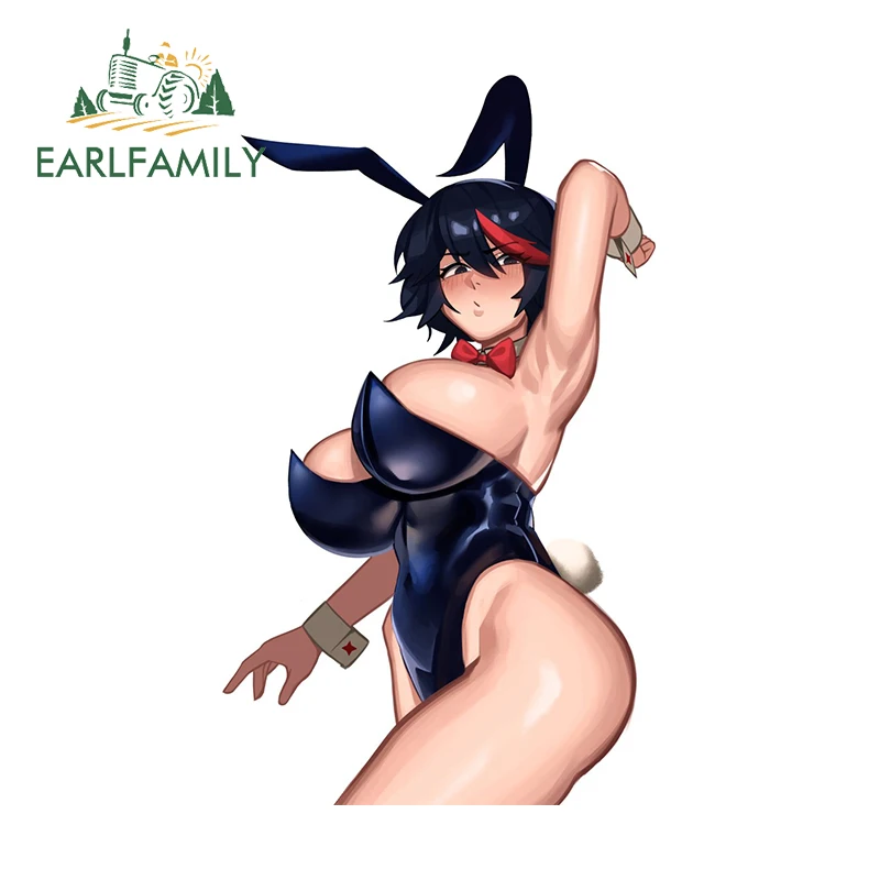 

EARLFAMILY Bunny Girl Car Stickers Huge Breasts Charming Beauty Graphics Decals Creativite Sunscreen Car Occlusion Scratch