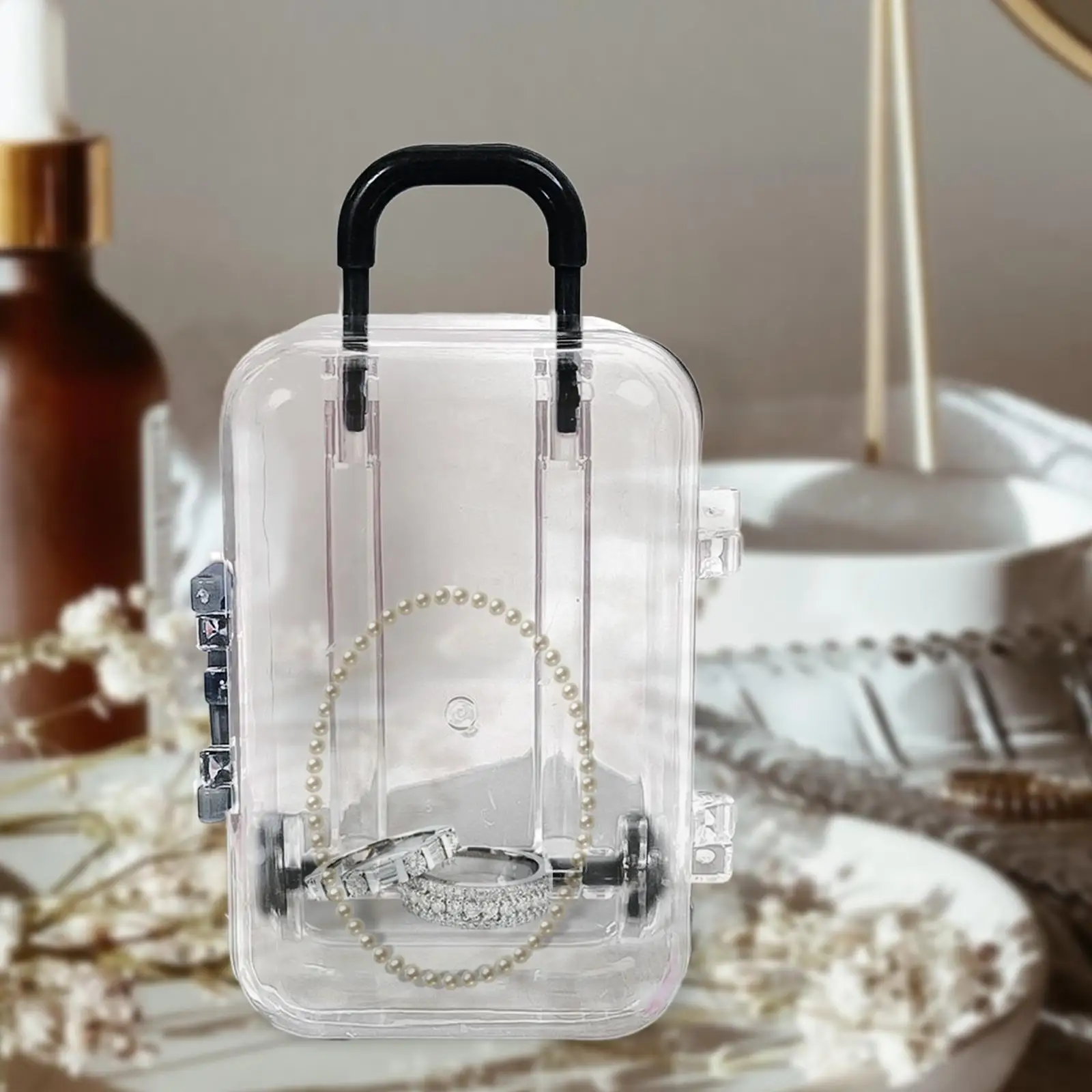 Unique Vanity Jewelry Case Decorative Keepsake Jewelry Box Container Compact