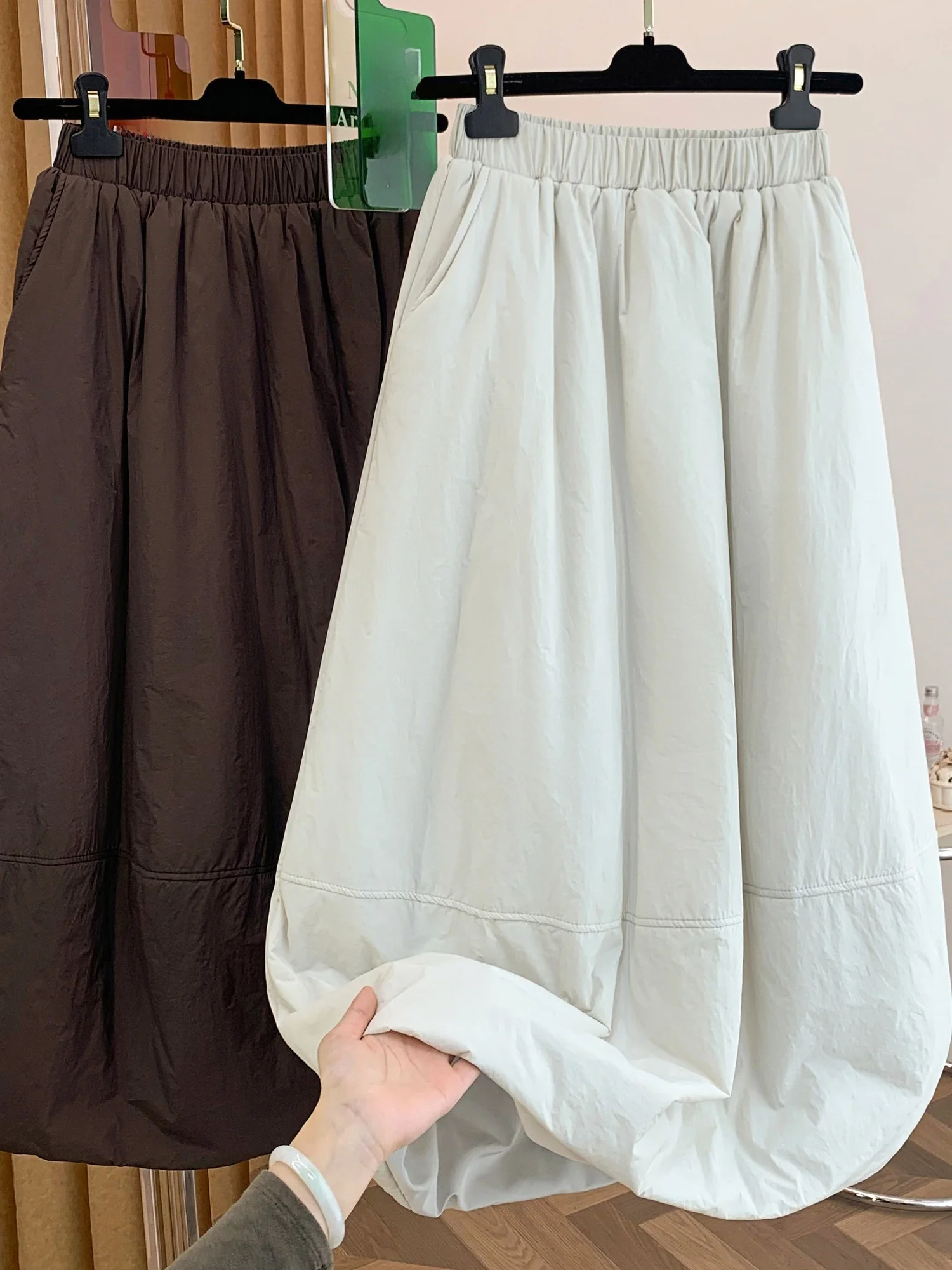 

Korean Sle Cotton f Skirt Spring Summer Autumn New Arrival Women's Casual Loose Fit Elastic Waist Bloomer Skirt