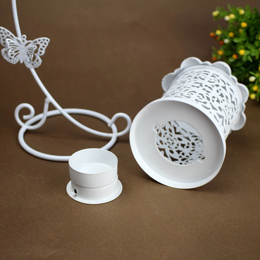 

Holder Wrought Iron Hollow Out Bird Cage Design For Home Garden Bar Entry Way Decoration Candlestick Ornament Iron