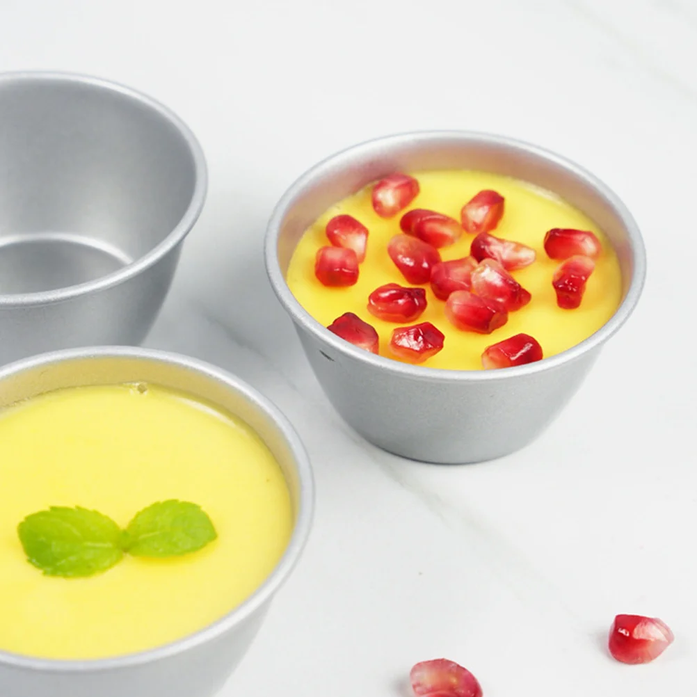 6Pcs Pudding Mold Muffin Cup Metal Baking Tool Compact Lightweight Easy Carry Storage Ideal Kitchen Baking Accessory