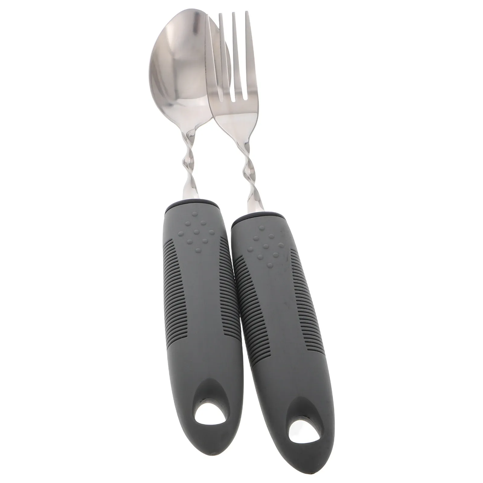1Set Elderly Adaptive Eating Utensils Stainless Steel Weighted Fork Spoon Bendable Anti Tremor Cutlery for Disabled