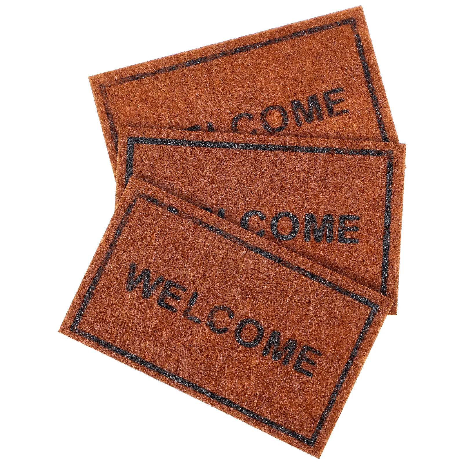 

House Model Scene Accessories Carpet Dollhouse Welcome Carpets Brown Cloth Mini Floor Mats for