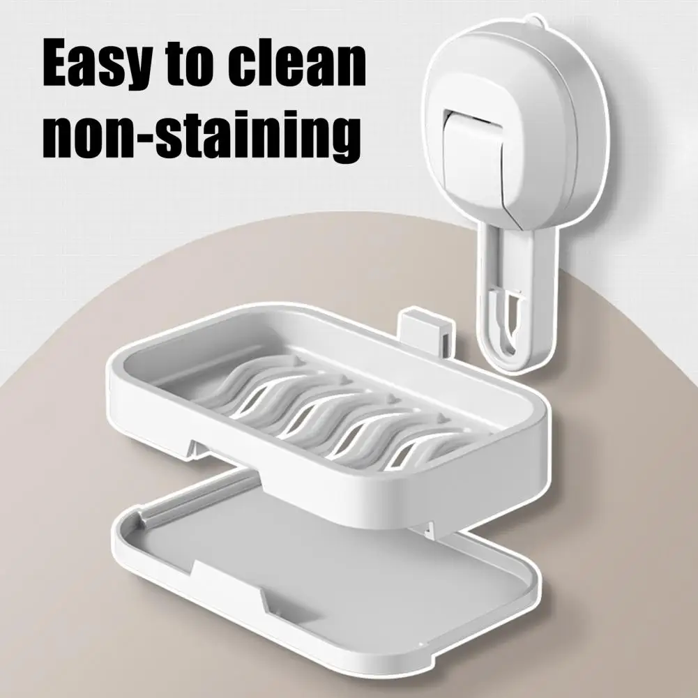Rack de armazenamento de sabão à prova de ferrugem para banheiro, Organizador de saboneteira, forte carga, ventosa, chuveiro
