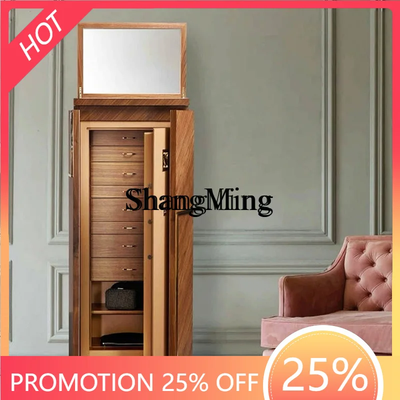 FG light luxury smart password fingerprint lock villa home safe high-end solid wood jewelry storage cabinet