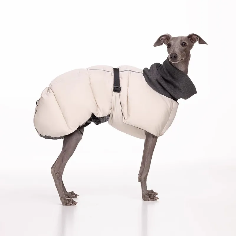 

Fashion Winter Italian Greyhound Dog Clothes High-neck Whippet Dog Coat Warm Adjustable Airless Terrier Belington Dog Jacket