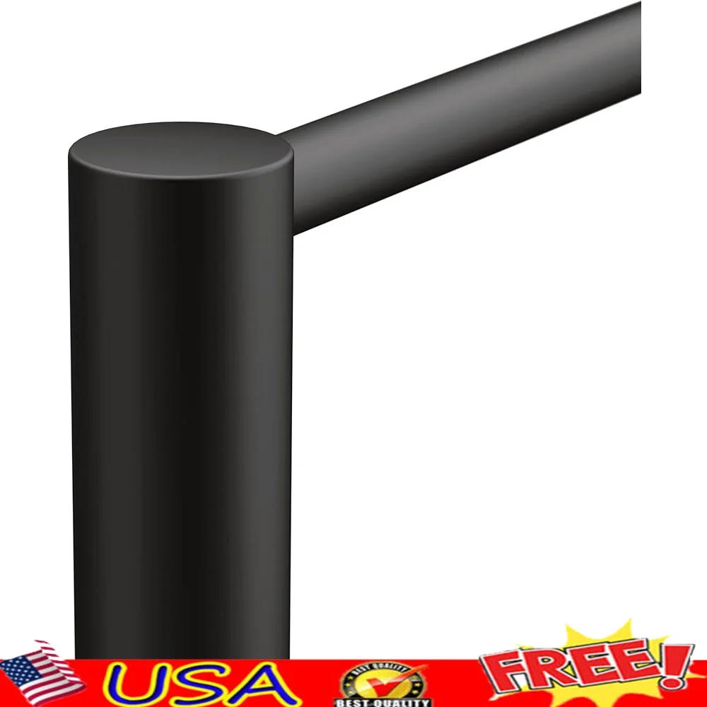

Contemporary 24 Inch Matte Black Towel Bar Wall Mounted Bathroom Kitchen Metal Accessory Easy Installation YB0424BL
