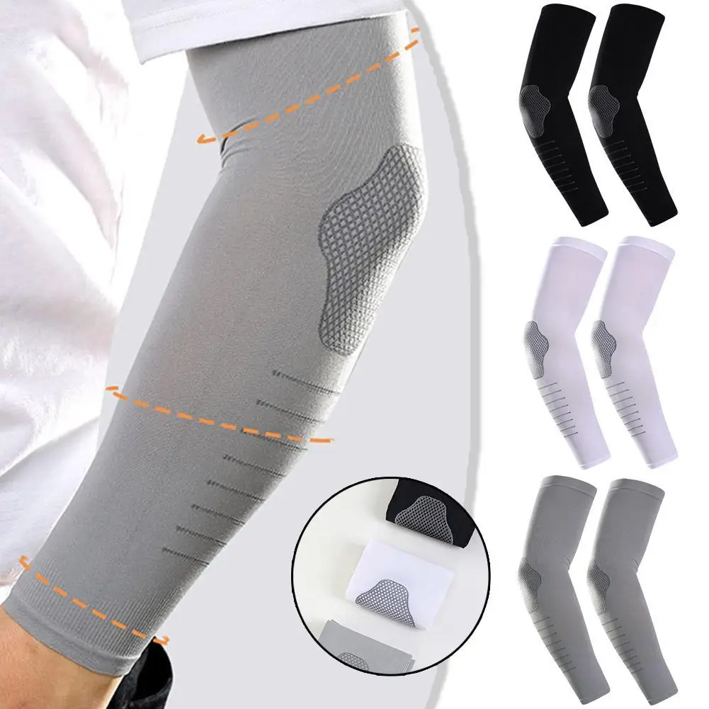 2PCS Ice Silk Sunscreen Sleeves Men\'s Cycling Sports Elastic Arm Guards Quick-drying Sweat-absorbent Cooling Sleeves Cover