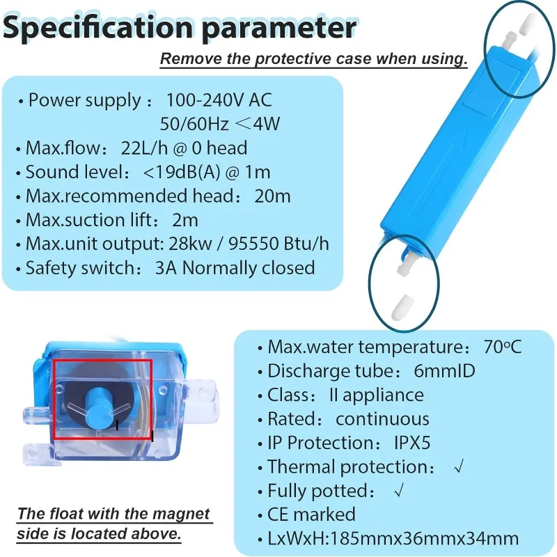 100-240V Split Condensate Pump, Hvac Silent Condensate Pump, AC Condensate Pump, Used for Indoor Air Conditioning, HVAC,