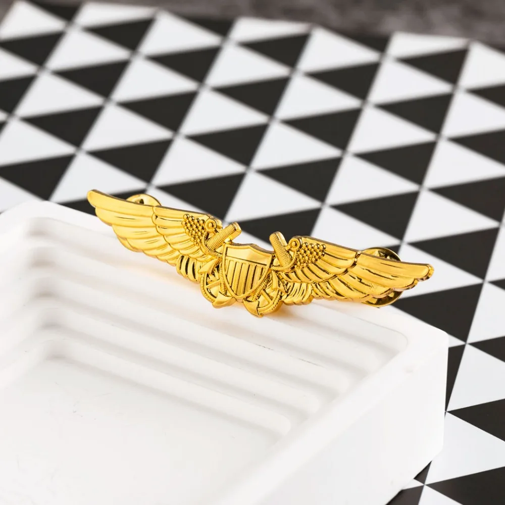 1 قطعة شارة الطيران للقوات الجوية للجيش الأمريكي دبوس شارة على الطراز العسكري ، فستان موحد شارة الصدر ، زين معدني قابل للجمع