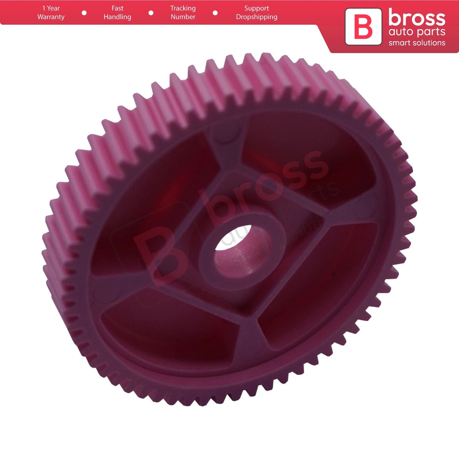 Bross BWR5270 Power Window Regulator Motor Roll Inner Gear for Volvo 200 Series 240 260. Teeth Number: 60; Diameter: 63.65 mm