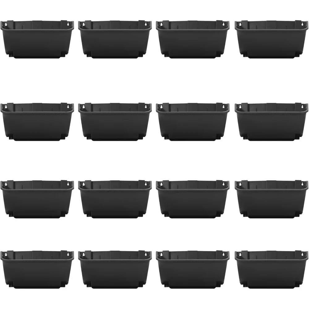 

Vertical Wall Planter, Wall-Mounted Living Garden Planter with 16 Plastic Pots Stackable Wall Hanging Flower Pot Clasp Design fo