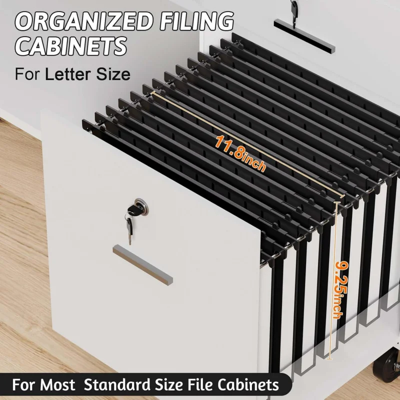 Plastic Hanging File Folders Letter Size,1 Inch Expansion,12 Reinforced Black with Heavy Duty,