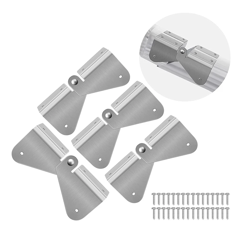 6 Pcs Gutter Extension Hinge Easy DIY Installation On Any Size Rectangle Or Square Silver