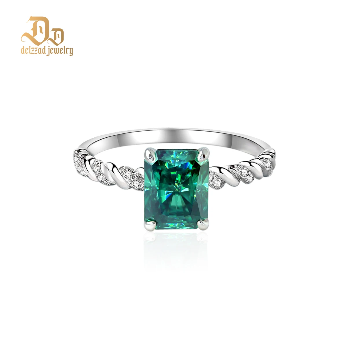 

Delzzad Moissanite Radiant Vine Ring 100% S925 Silver Unisex Luxurious Exquisite Simple and Sparkling Jewelry Engagement Gifts