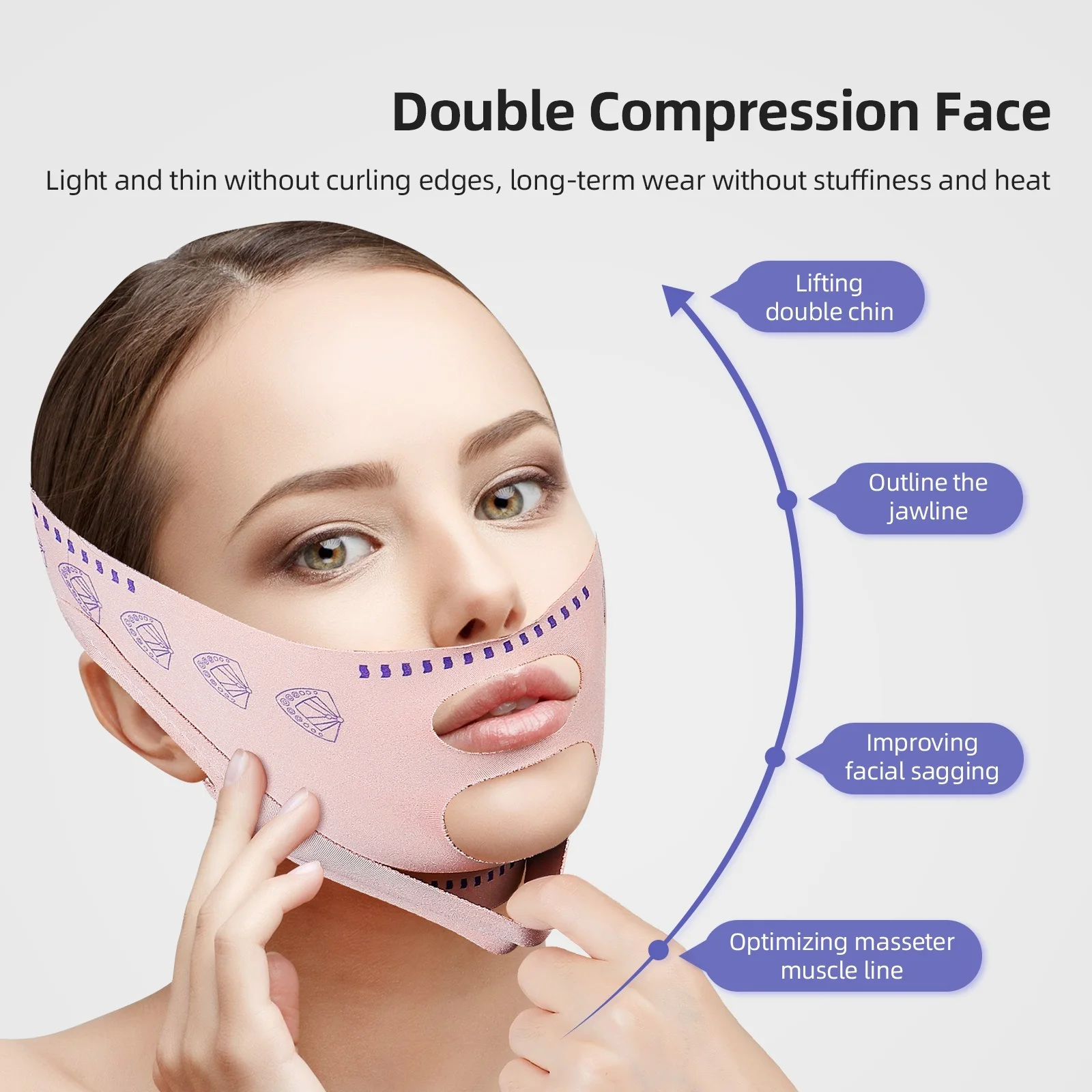 V Shaped Mask Strap Double-Chin Reducer Face Slimming Bandage Face Lifting Belt Double Deck Tightener Slim Strap