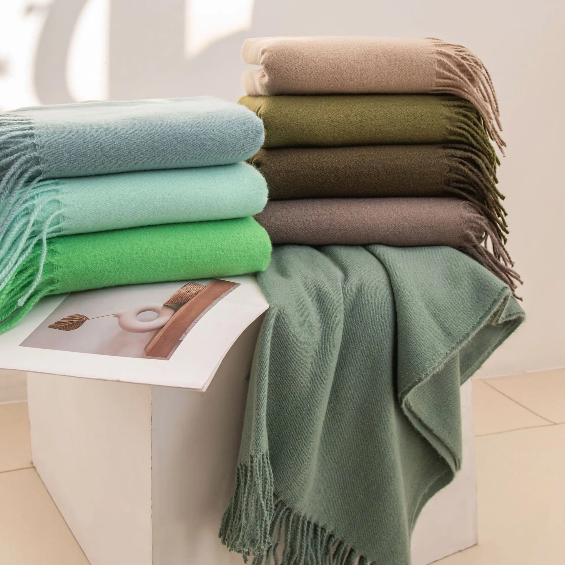 

Кашемировый однотонный шарф для женщин, весна 202, длинный шарф в корейском стиле, шаль для шеи, утеплитель