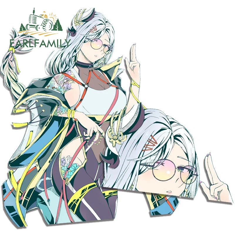 

EARLFAMILY 13cm For Shenhe Genshin Impact Tattoo Vinyl Car Wrap Stickers Graffiti Anime Waterproof Decal Windshield Motorcycle