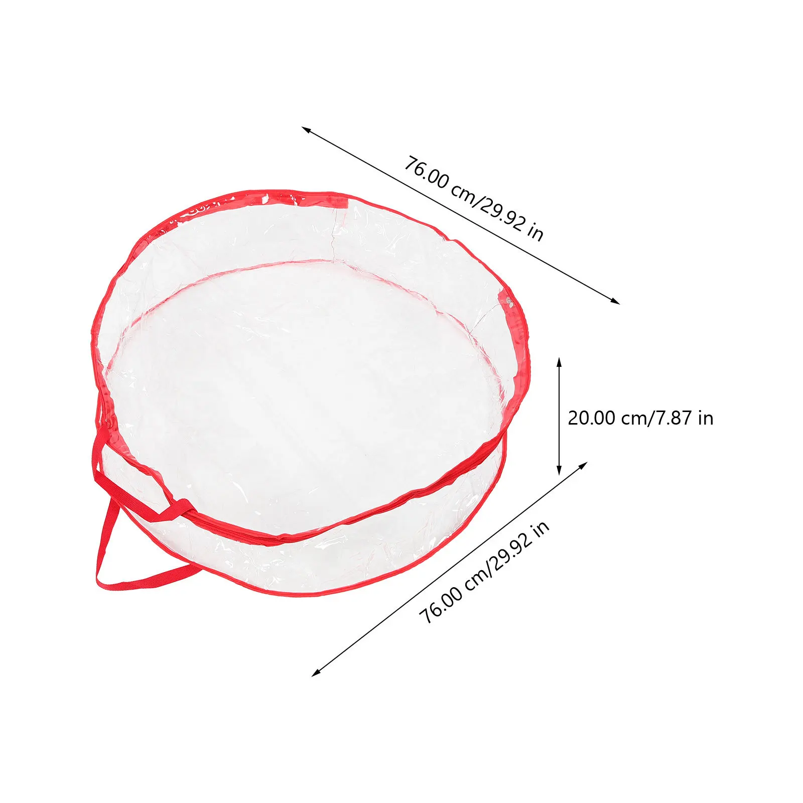 

Christmas Wreath Storage Bag Large Capacity PVC Clear Round Garland Holder Zipper Handle Xmas Wreath Organizer