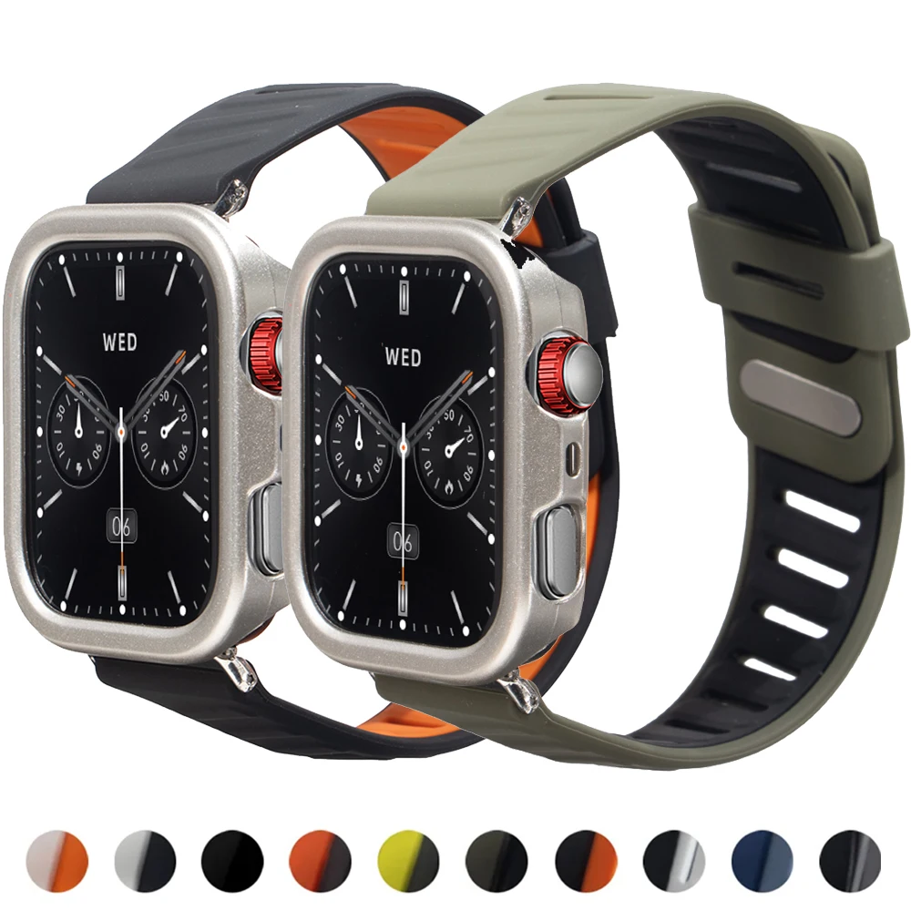 

Силиконовый ремешок + чехол из поликарбоната для Huawei Watch Fit 4 Pro, защитный бампер, двухцветный спортивный ремешок для Huawei Watch Fit 4 2026