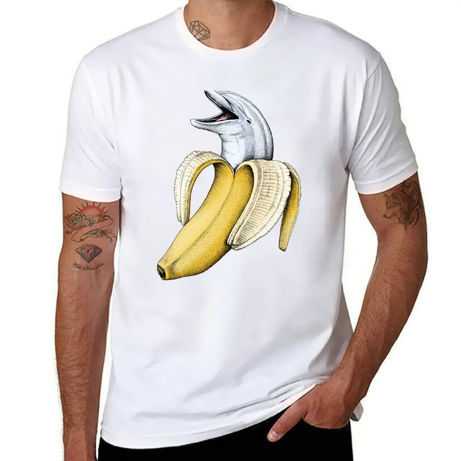 

Surprise! Dolphin Banana T-Shirt t shirt man designer t shirts for man slim fit T-Shirt