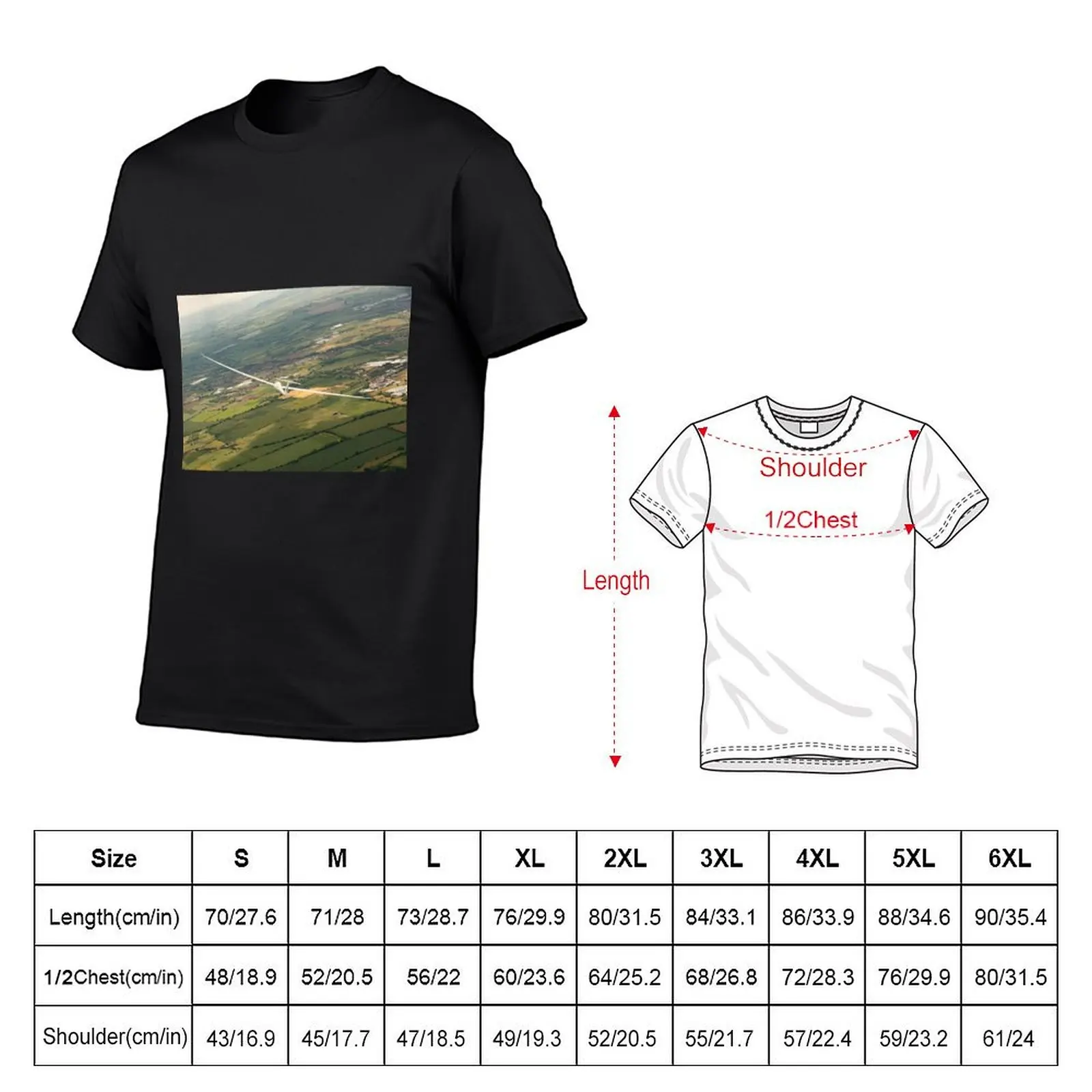 Sailplane,glider soaring above the English contryside. T-Shirt anime cute tops mens cotton t shirts