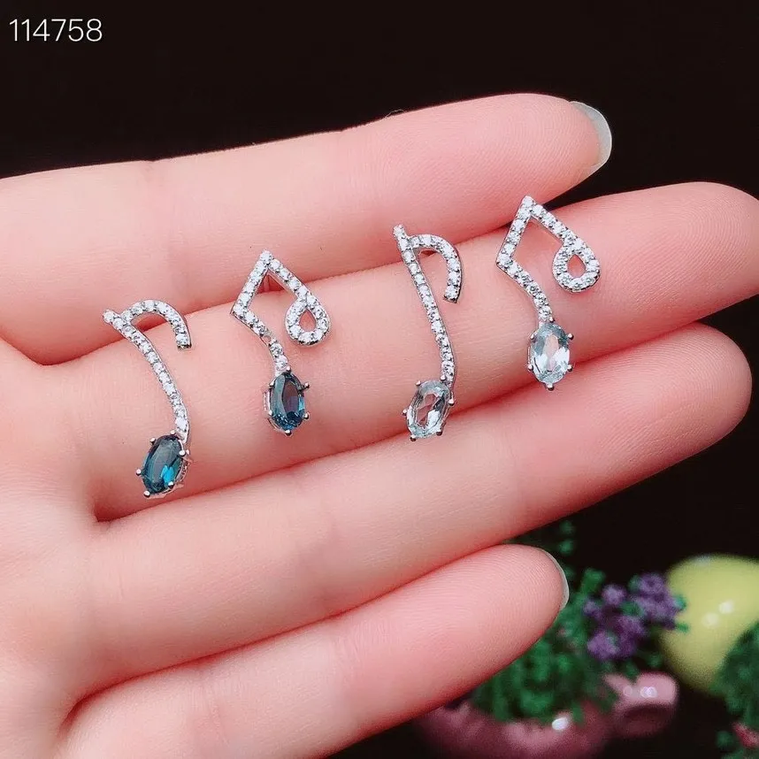 

Elegant Gift for the Party New Trendy Natural Real Aquamarine Earring 925 Sterling Silver Women Fashion aquamarine earrings