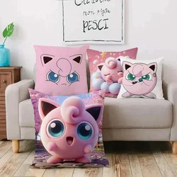 Pillow Covers Cartoon Cute Pokémons Jigglypuffs Sofa Decorative Home Double-sided Printing Short Plush Cute Cushion Cover