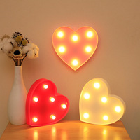 Romantic Valentine's Proposal 3D LED Letter Sign Night Light Heart Marquee Table Lamp Lanterns Lamp for Christmas Wedding