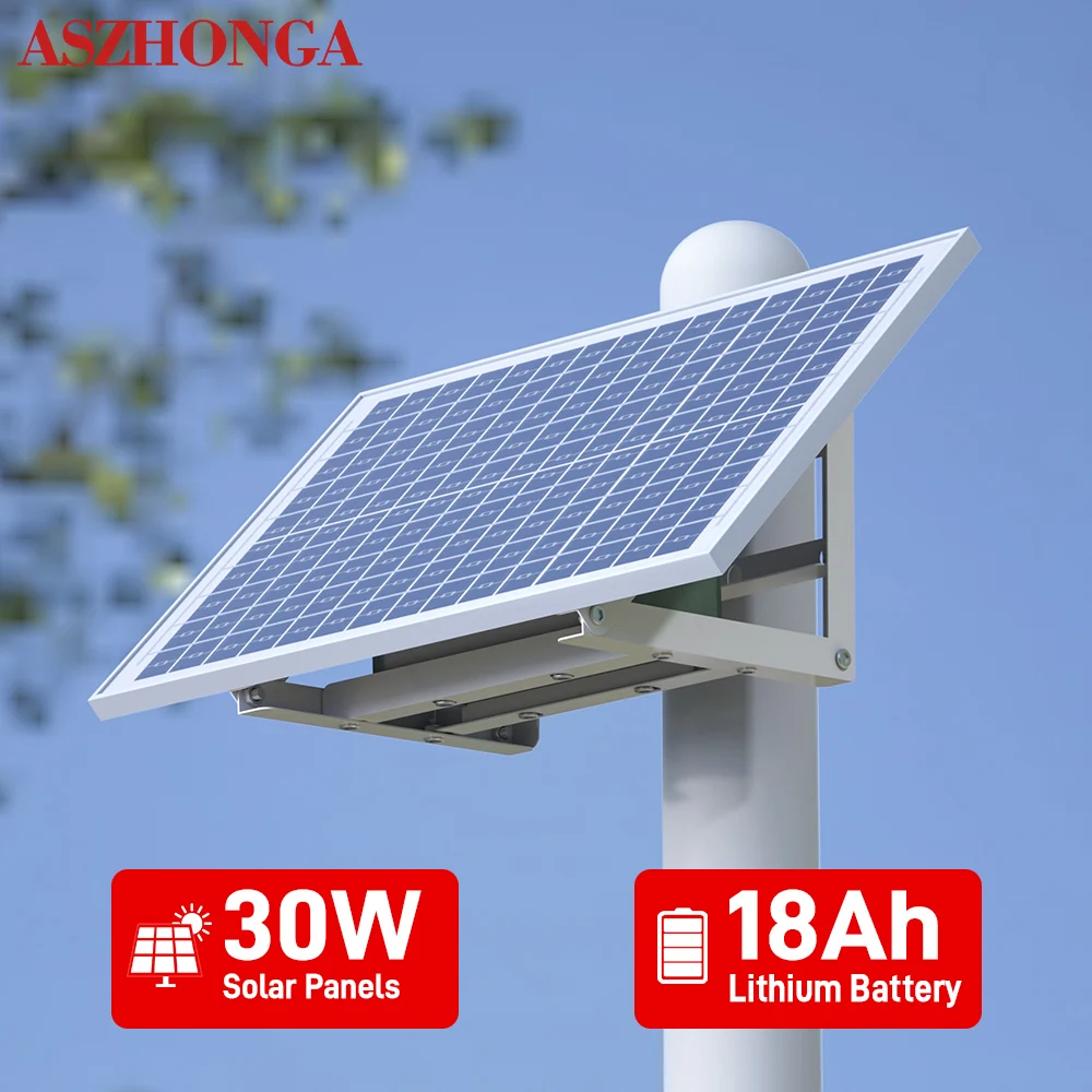 Solar System Off-grid Energy Storage System 30W 18Ah for Home Farm Island Outdoor 4G Router Lighting Surveillance Camera