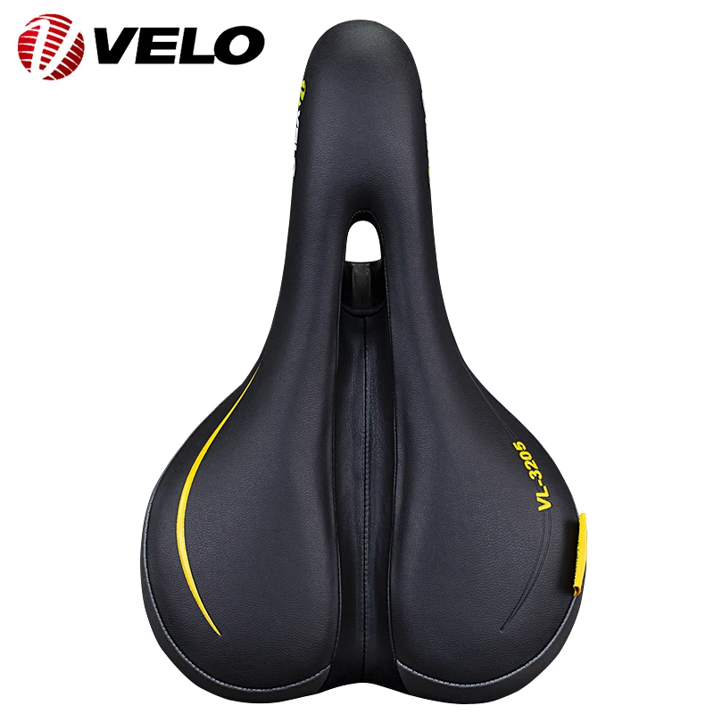 VELO VL-3205 Plush Series Bicycle Saddle For MTB Road Bike Saddle Comfort Soft Cushion Seat PU Leather Saddle Bicycle Parts